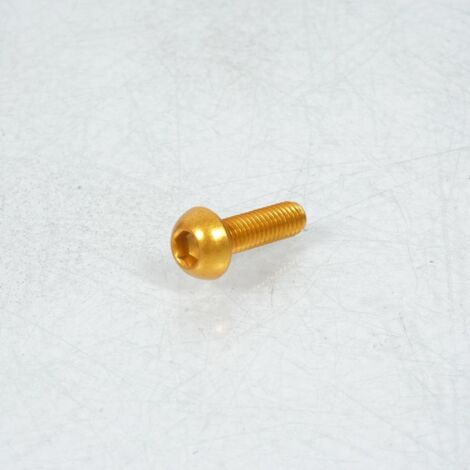 Vis Dôme BTR 5mm M6 pas 100 20mm annodisé Or 3AS Racing pour moto (1/2)