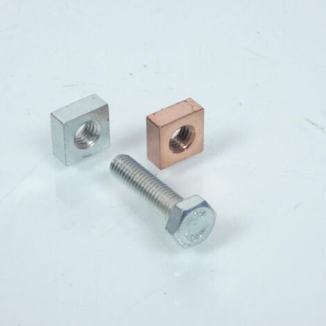 Vis de pot d'échappement à double écrou carré M6 pour mobylette (1/2)