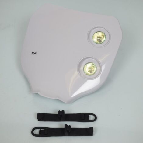Plaque phare double optique halogène TNT blanc pour moto enduro (1/3)