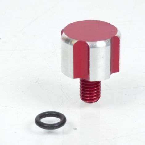 Bouchon huile transmission Replay alu rouge pour scooter Peugeot (1/2)
