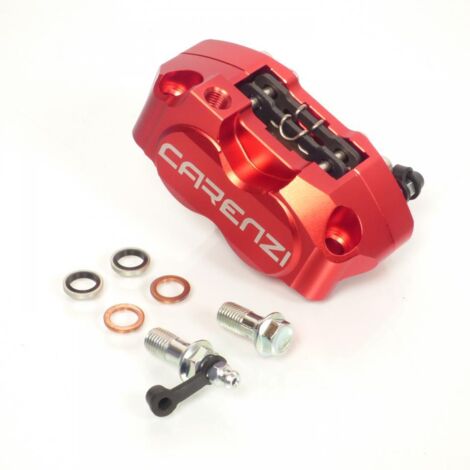 Etrier de frein avant radial rouge 4 pistons Carenzi universel (1/5)