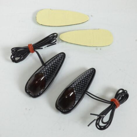 Mini clignotant goute d'eau carbone orange fumé à LED pour moto (1/3)
