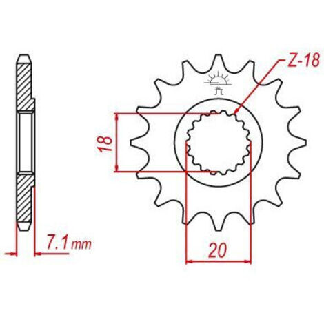 Pignon TT Lightweight Suzuki - 520 - 13 Dents - Similaire JTF427 - Made in Germany (1/2)