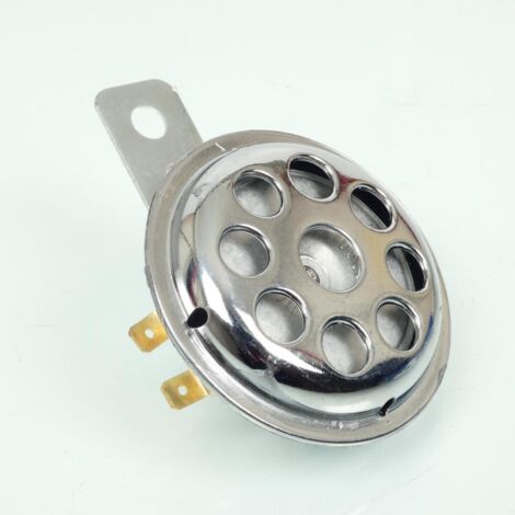 Klaxon avertisseur sonore Sifam rond 12V DC 105dB Ø70mm chromé (1/5)