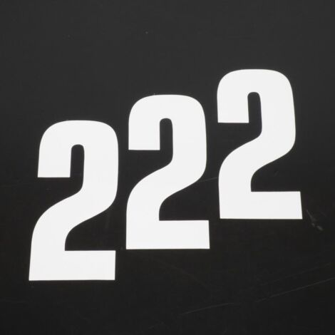 Autocollant lot stickers numéro course chiffre deux 2 blanc