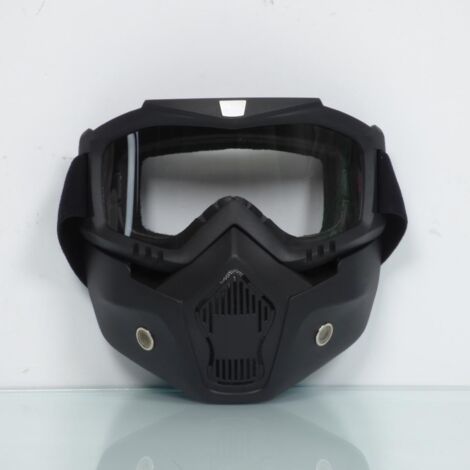 Lunette et masque Dark Knight noir mat pour casque jet bol écran