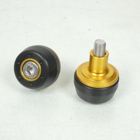 Paire Diabolo Noir Jaune anodisé pour moto Kawasaki X100410R M10 (1/4)