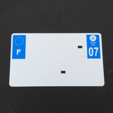 Plaque immatriculation alu 210x130mm fond blanc 07 Tiflex pour