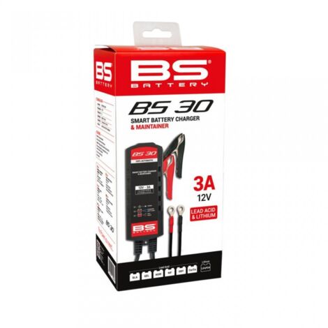 Chargeur batterie plomb lithium 12V 3A BS Battery BS30 pour moto