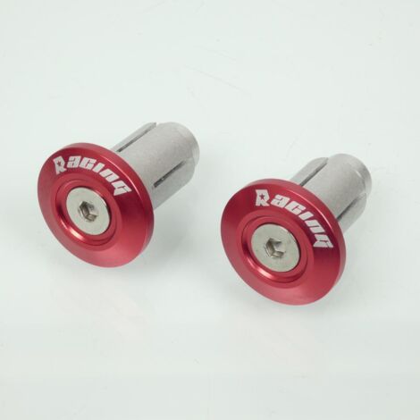 Embout guidon alu MX rouge pour moto guidon diamètre intérieur (1/3)
