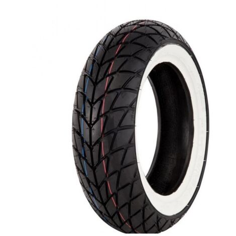 Pneu à flanc blanc 130/70-12 Mitas MC-20 MONSUM TL 62P pour moto (1/3)