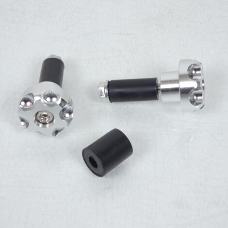 Paire Embout de guidon Barrel Ø13/23mm Argent Chaft pour moto (1/2)