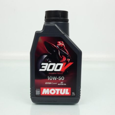 Bidon d'huile Motul 300V Road Racing 10W50 4T 100% Synthèse 1L