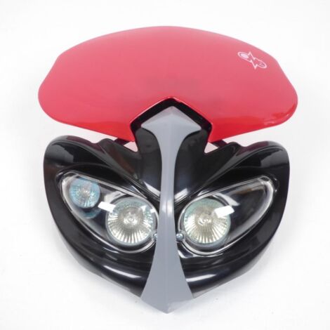 Plaque phare One pour Auto Enduro Diamond noir et rouge Neuf (1/3)