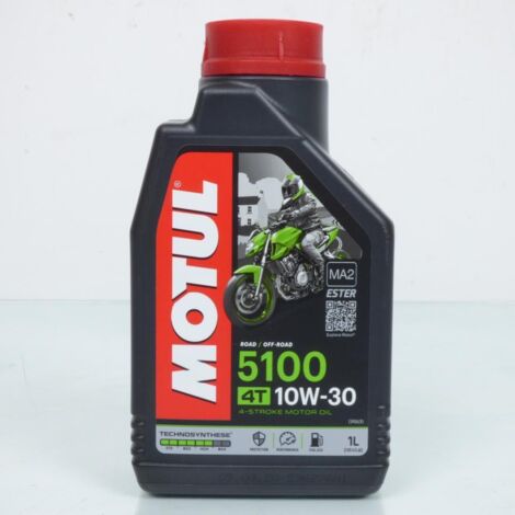 Bidon de 1L d'huile Motul 10W-30 5100 technosynthèse pour moto
