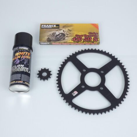 Kit chaîne FE pour moto Razzo 50 STR 2010 à 2017 12x62 pas 420