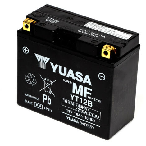 Yuasa – Batterie YT12B SLA AGM – Technologie sans entretien – Puissance améliorée – Prête à l'emploi – Résistance aux vibrations (1/4)