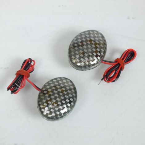 Mini clignotant œil de chat carbone à LED auto pour moto scooter
