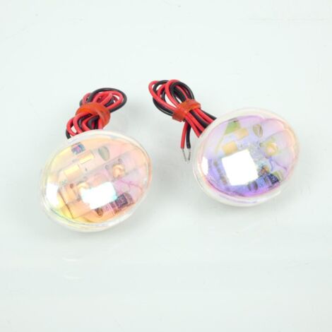 Mini clignotant Vicma œil de chat cat eye LED bleu pour moto feu (1/2)