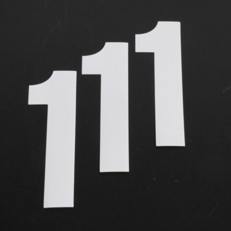 Autocollants lot stickers numéro course chiffre un 1 blanc