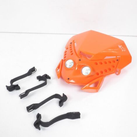 Plaque phare tête de fourche halogène One pour moto E.T. orange (1/3)