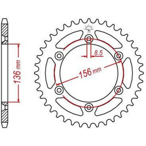 Couronne Acier TT Ultralight Husqvarna-Suzuki - 520 - 52 Dents - Similaire JTR822 - Made in Germany (1/2)