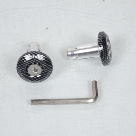 Paire Embout guidon universel Ø13.8/17mm Carbone Chaft pour moto (1/2)