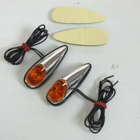 Mini clignotant goute d'eau chromé orange à LED pour moto scooter