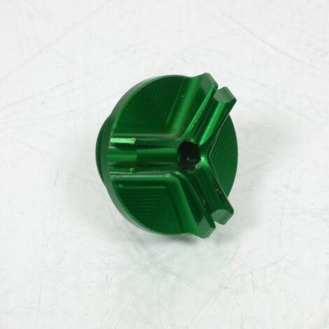 Bouchon niveau huile alu CNC anodisé vert AVOC pour Moto Kawasaki (1/3)