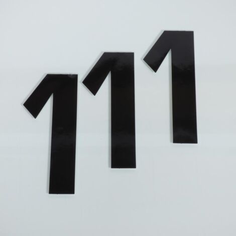 Autocollants lot stickers numéro course chiffre un1 noir 160x70mm