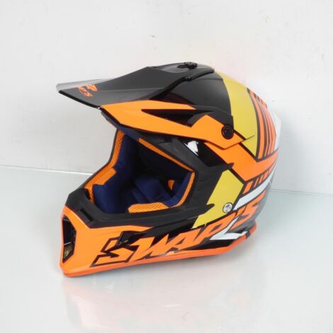 Casque cross orange noir Swap's Taille XL S818 pour moto cross