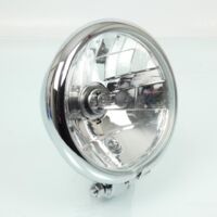 Optique additionnel rond chromé Ø155mm 12V H4 W5W pour moto