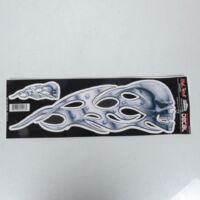 Autocollant stickers Chrome Skull Right LETHAL THREAT pour moto