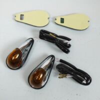 Clignotant goute d'eau chromé orange fumé à ampoule pour moto