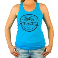 Débardeur pour moto Femme L'Entourloop Patch Turquoise taille S