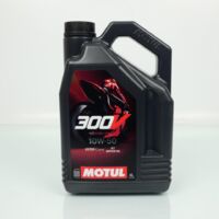 Bidon d'huile Motul 300V Road Racing 10W50 4T 100% Synthèse 4L