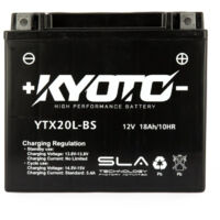 Batterie VRLA GTX20L-BS SLA-AGM sans entretien – Technologie plomb-calcium – Puissance de démarrage 30% supérieure – Résistance aux vibrations – Kyoto