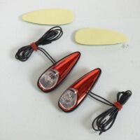 Mini clignotant goutte d'eau rouge verre blanc LED pour moto