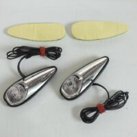 Mini clignotant goute d'eau chromé à LED auto pour moto scooter