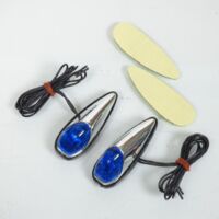 Mini clignotant feu décoratif goutte d'eau chromé à LED verre