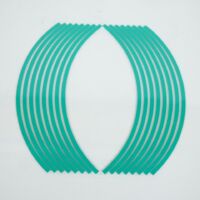 Liseré de jante autocollant vert réfléchissant TNT 8mm pour moto