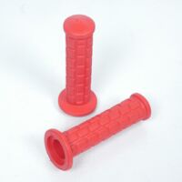 Poignée rouge revêtement Lusito type Off Road Vintage pour moto