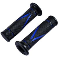 Paire de poignée Tun'R Roader noir et bleu Ø22mm pour moto