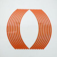 Liseré de jante autocollant orange réfléchissant 8mm pour moto