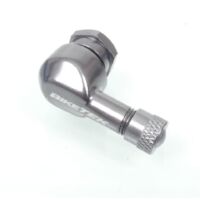 Valve alu Ø11.3mm à visser coudée 90° Biketek gun metal pour moto