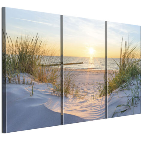 Tableau sur toile, Peinture sur 3 toiles – 90 x 60 cm, Motif éclectique