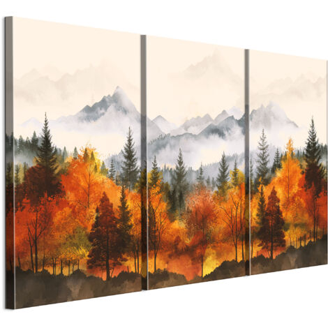 Tableau sur toile, Peinture sur 3 toiles – 90 x 60 cm, Motif moderne