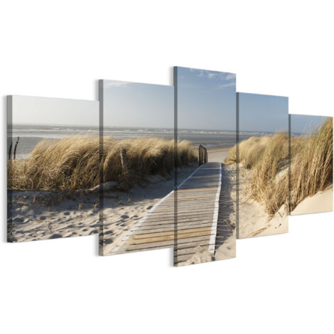 Tableau sur toile, Peinture sur 5 toiles – 100 x 50 cm, Motif éclectique