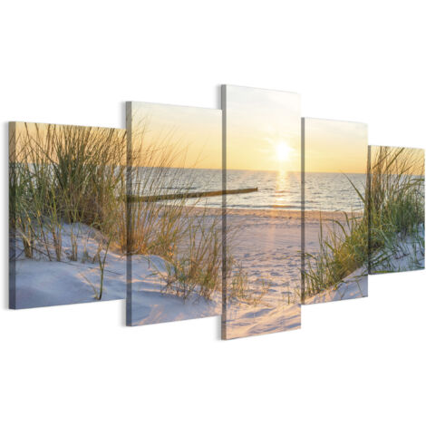 Tableau sur toile, Peinture sur 5 toiles – 100 x 50 cm, Motif éclectique