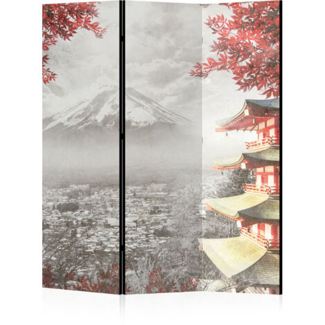 Paravent séparateur d'espace intérieur - Motif asiatique - 135x172 cm (1/4)